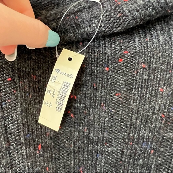 NWT Madewell Donegal Rolled Mockneck Wool Blend Speckled Knit Sweater Dress - Picture 8 of 9